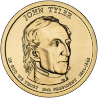 1 дoллaр 2009 США  John Tyler 10й прeзидeнт
