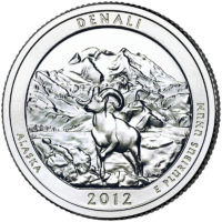 25 центов США Национальный парк Денали Аляска