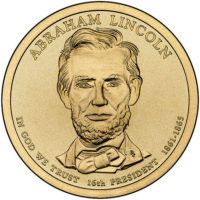 1 доллар 2010 США  Abraham Lincoln 16й президент