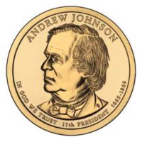 1 доллар 2011 США  Andrew Johnson 17й президент