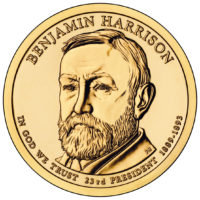 1 доллар 2012 США  Benjamin Harrison 23й президент
