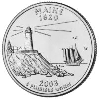 25 центов США Штат Мэн