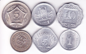 Набор монет Пакистан 6 шт