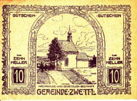 Нотгельд 10 геллеров 1921 года