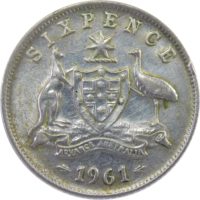 Австралия. 6 пенсов 1961 г.